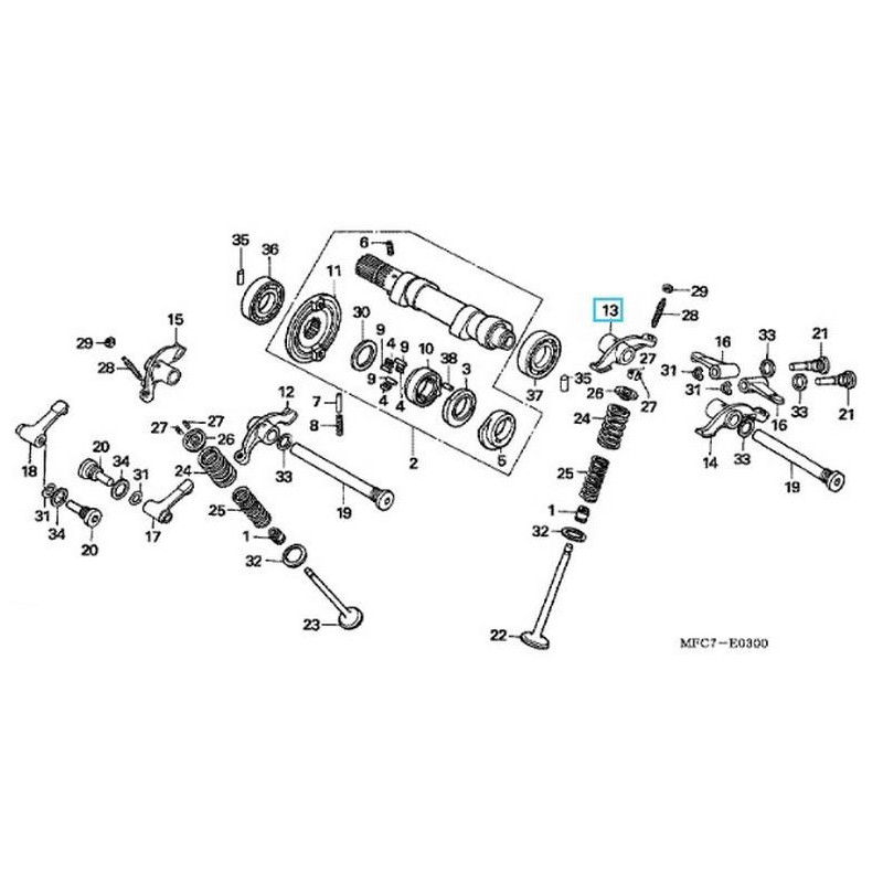14431MK4861  Rocker Arm Right Intake Valve Honda NX-650 Dominator XR-600
