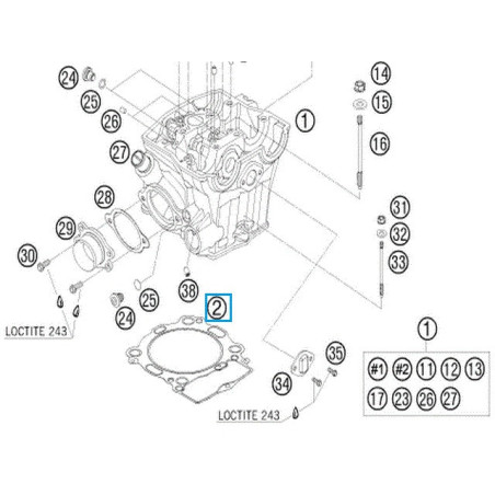 77330036000  Cylinder Head Gasket KTM SX-F 450 '07-'12 SMR-450 '07-'12