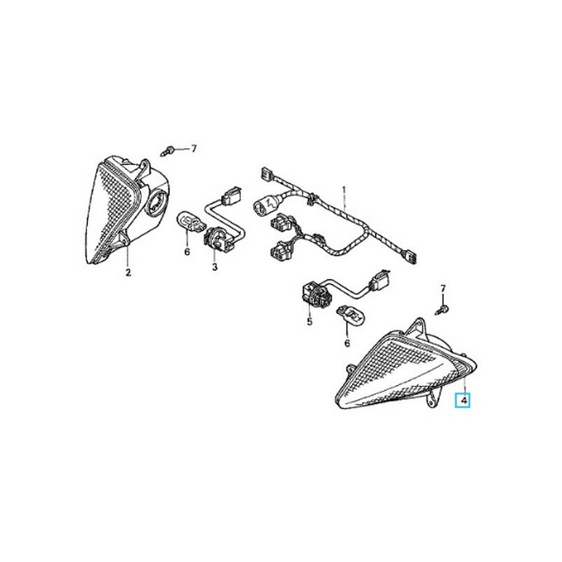 33455KEY900  Φλας Εμπρός Αριστερό Honda FES-250 Foresight '00-'01