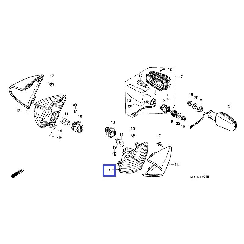 33460MBG000  Winker Front Left Honda XL-1000V Varadero '99-'02