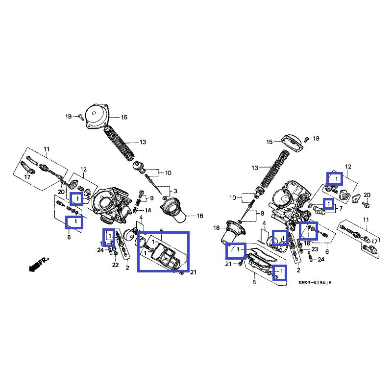 16010MR1691  Gasket Set Carburetor Honda XL-600V Transalp
