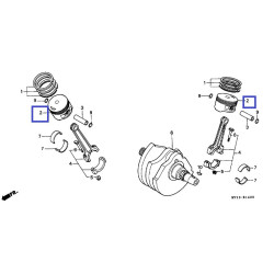 13102MV1305  Piston 0.25 Oversize Honda XRV-750 