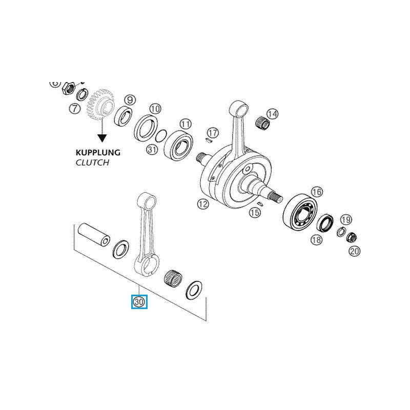 54830015144  Connecting Rod Repair Kit KTM EXC-250/300 .03-'14 SX-250 '03-'14